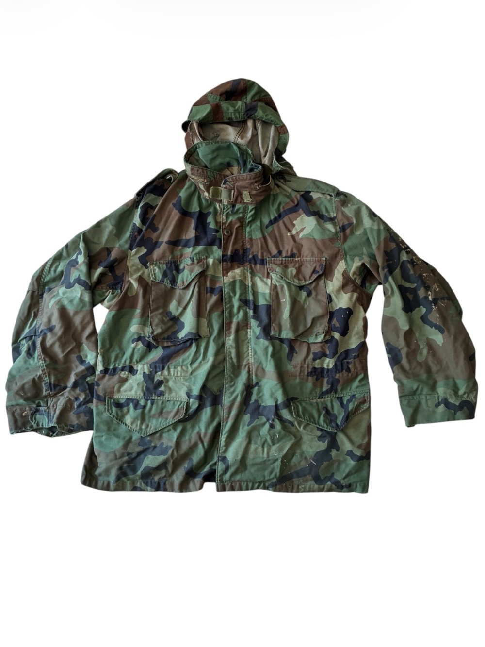Alpha Industries Men's Woodland Army Camo M65 Field Jacket Made in USA Size XL